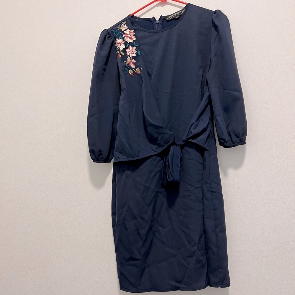 Navy blue floral dress